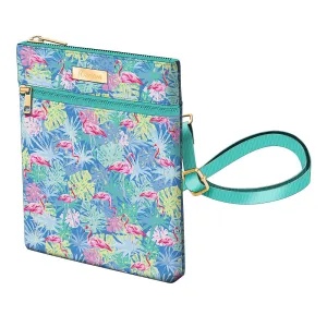 Elegance Flamingo and Palm Pattern Design Women Crossbody Bag