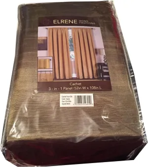 Elrene Cachet Faux Silk Window Single Panel Glade, 52"x108"