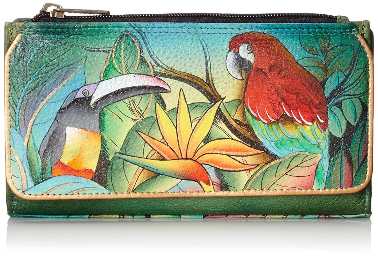 End-of-season sale Organizer by Hand Wallet Painted Leather Anuschka Savings-packed Leather