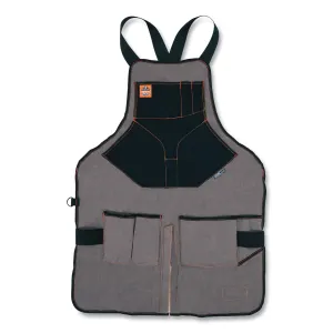 ergodyne® Arsenal 5705 Extended Length Canvas Tool Apron, 13 Compartments, 25.5 x 34, Canvas, Gray