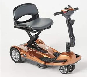 EV Rider Award Winning Transport AF  Auto Folding Scooter - Newly Updated w/4 Wheels, Remote and 11.5 Battery - Ultralight Compact Long Range - Copper