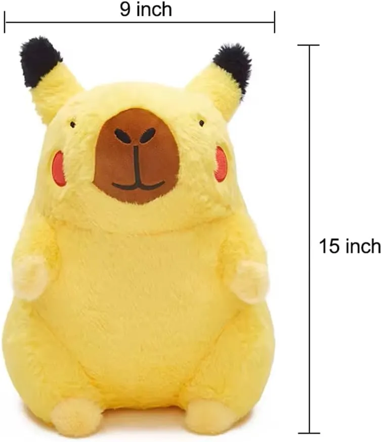 EXIGENT Yellow Capybara Plush Cuddly Stuffed Animal Toy Kids Children