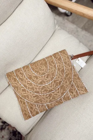 Fame Stitch Detailed Straw Crossbody Bag