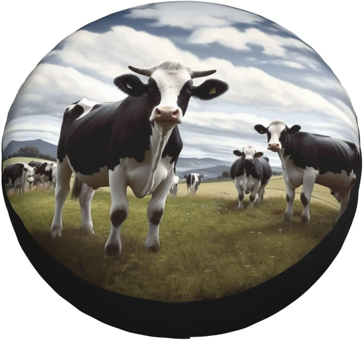 Farm Cow Pictures Tire Cover Outdoor Waterproof Snow Sun Rain Wheel Cover Portable Wheel Bags Camper Spare Tire Cover Universal Car Tire Protectors for Trailer RV SUV