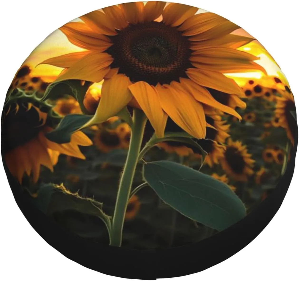 Farm Sunflower Tire Cover Outdoor Waterproof Snow Sun Rain Wheel Cover Portable Wheel Bags Camper Spare Tire Cover Universal Car Tire Protectors for Trailer RV SUV