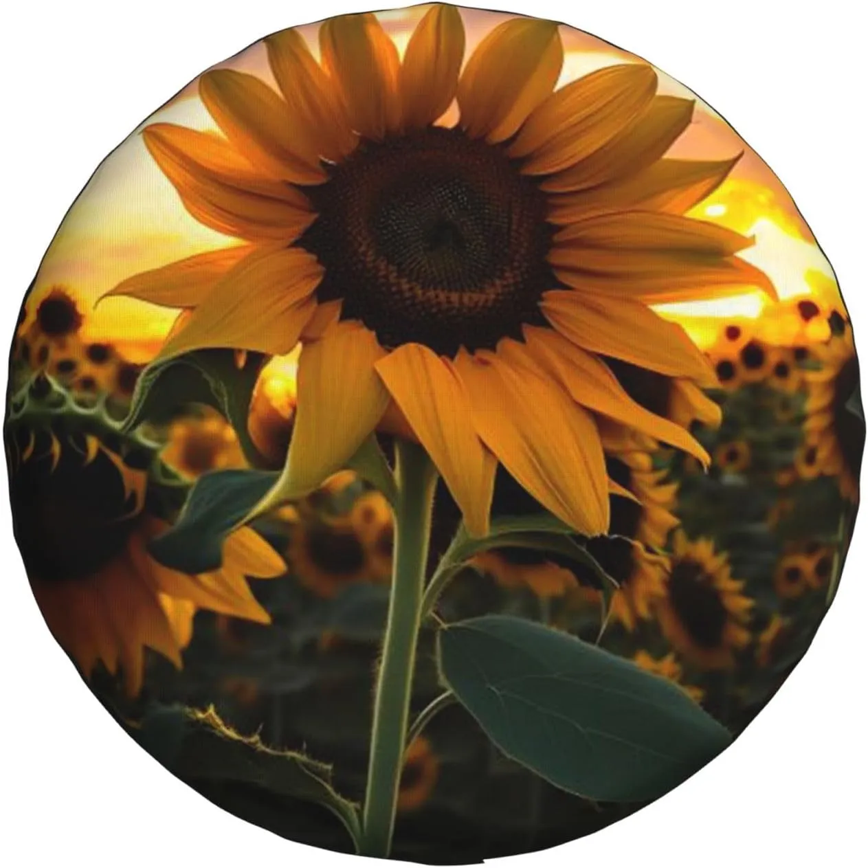 Farm Sunflower Tire Cover Outdoor Waterproof Snow Sun Rain Wheel Cover Portable Wheel Bags Camper Spare Tire Cover Universal Car Tire Protectors for Trailer RV SUV