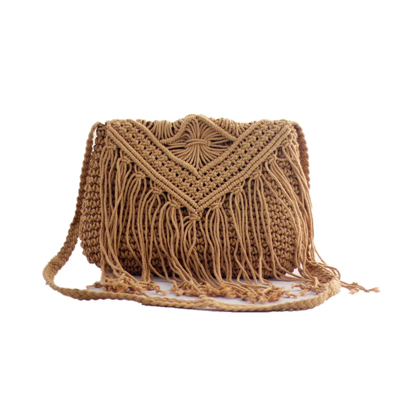 Fashion straw  tassel bag