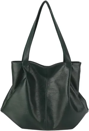 Fashion Tote Bags for Women Soft PU Leather Shoulder Bag Pleated Handbags Y2k Purses Large Top Handle Satchel