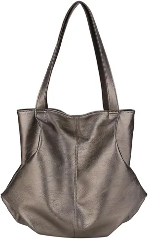 Fashion Tote Bags for Women Soft PU Leather Shoulder Bag Pleated Handbags Y2k Purses Large Top Handle Satchel