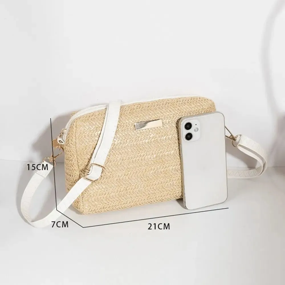 Fashion Women Woven Straw Shoulder Bags Summer Beach Bag Straw Woven Crossbody Bag Female Handbags Shopping Bag