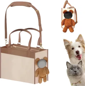 Fashionable Small Dog Bag Carrier PU Leather Dog Purse Convenient Pet Tote for Small and Medium Sized Dogs and Cats Puppy Bag Stylish Pet Handbag for Going Out and Travel (Large)