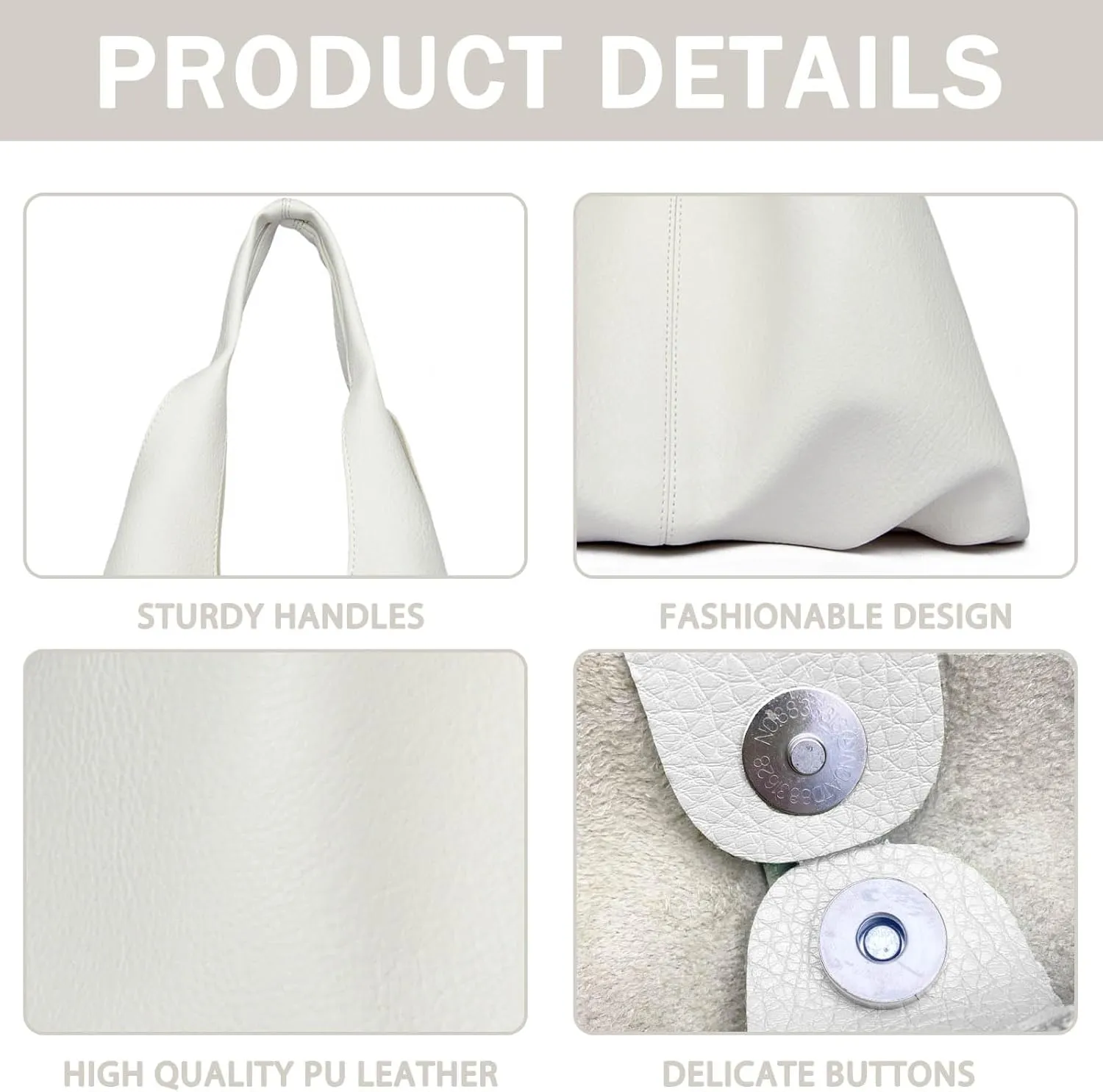 Faux Leather Hobo Bag for Women Large PU Leather Slouchy Bag with Small Purse Soft Crossbody Bags Tote Shoulder Bag