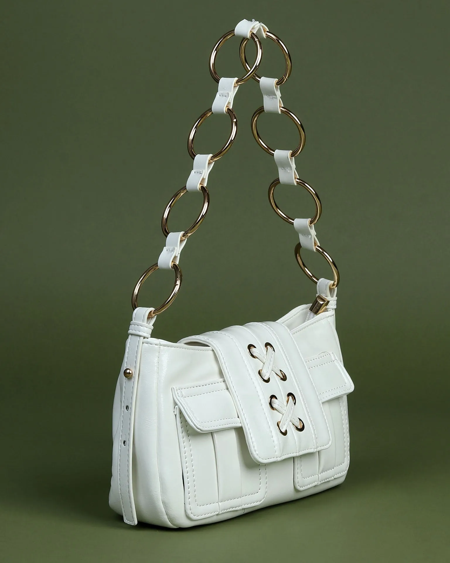 Faux Leather Shoulder Bag