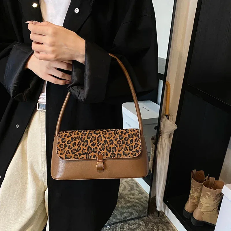 Faux Leather Small Flap Underarm Bags