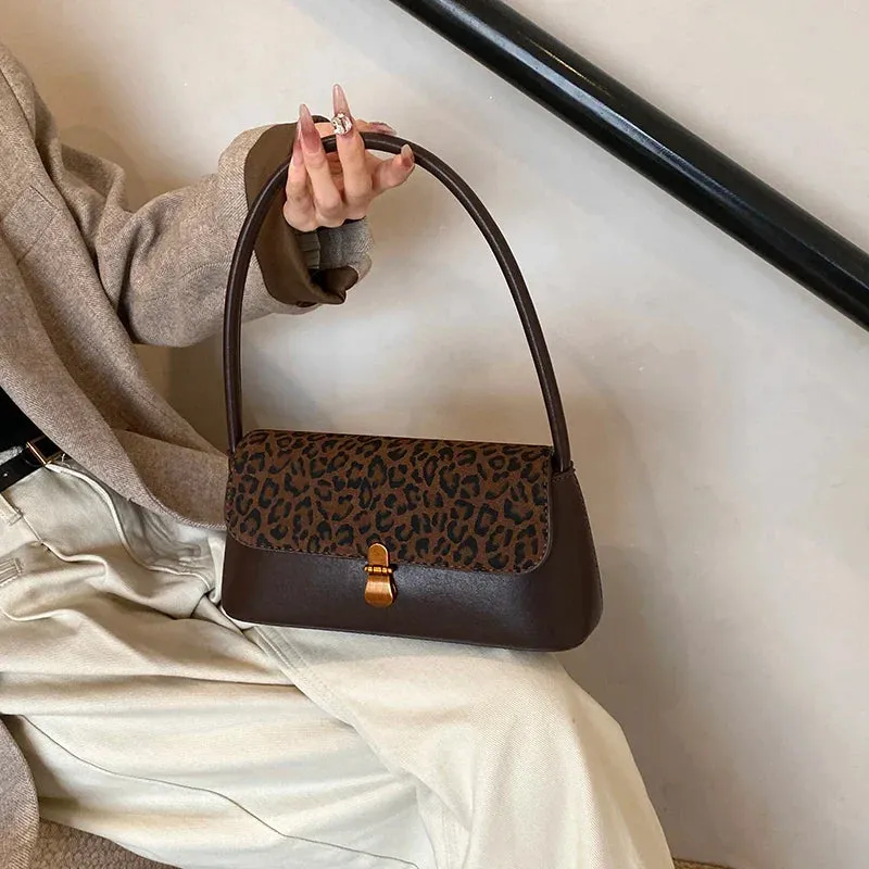 Faux Leather Small Flap Underarm Bags