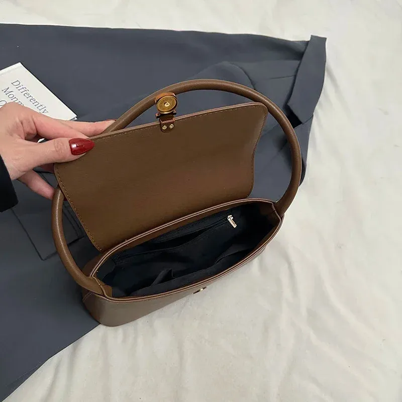 Faux Leather Small Flap Underarm Bags