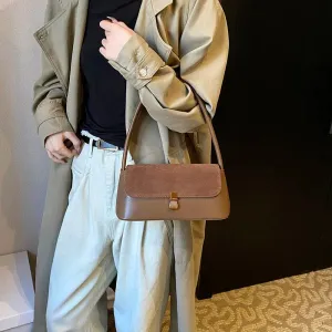 Faux Leather Small Flap Underarm Bags