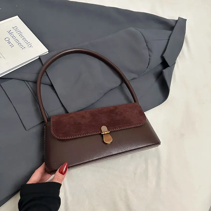 Faux Leather Small Flap Underarm Bags