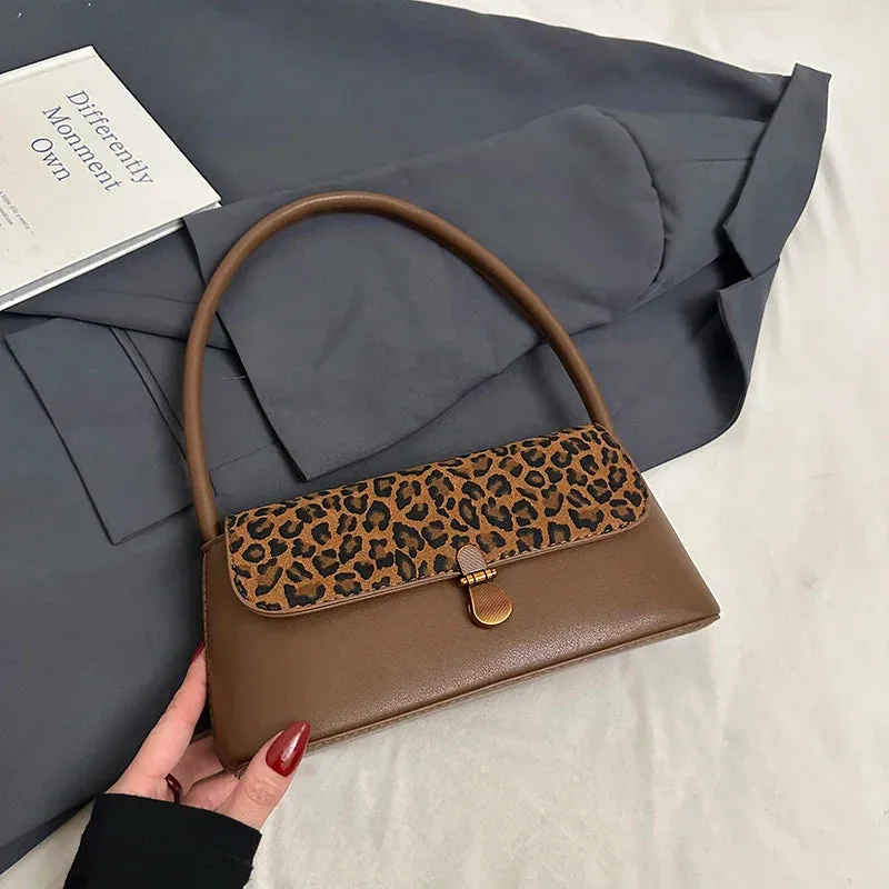 Faux Leather Small Flap Underarm Bags