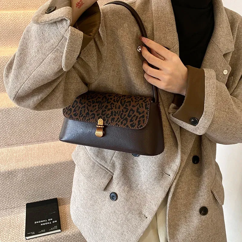 Faux Leather Small Flap Underarm Bags
