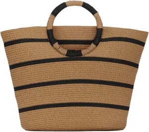 Fecialy Straw Handbags for women Straw Summer Beach bag Large Straw Tote Bags Rattan Woven Straw Bag