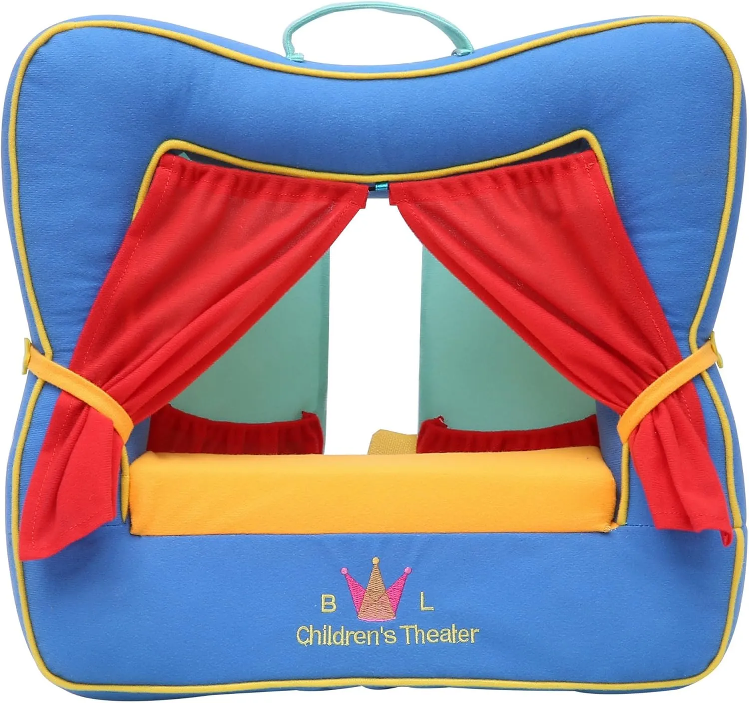 Finger Puppet Theater Stage by Better Line - Set Includes 6 Finger Family Puppets - Portable Plush Finger Puppet Theater is The Best Preschool Kids (Blue)