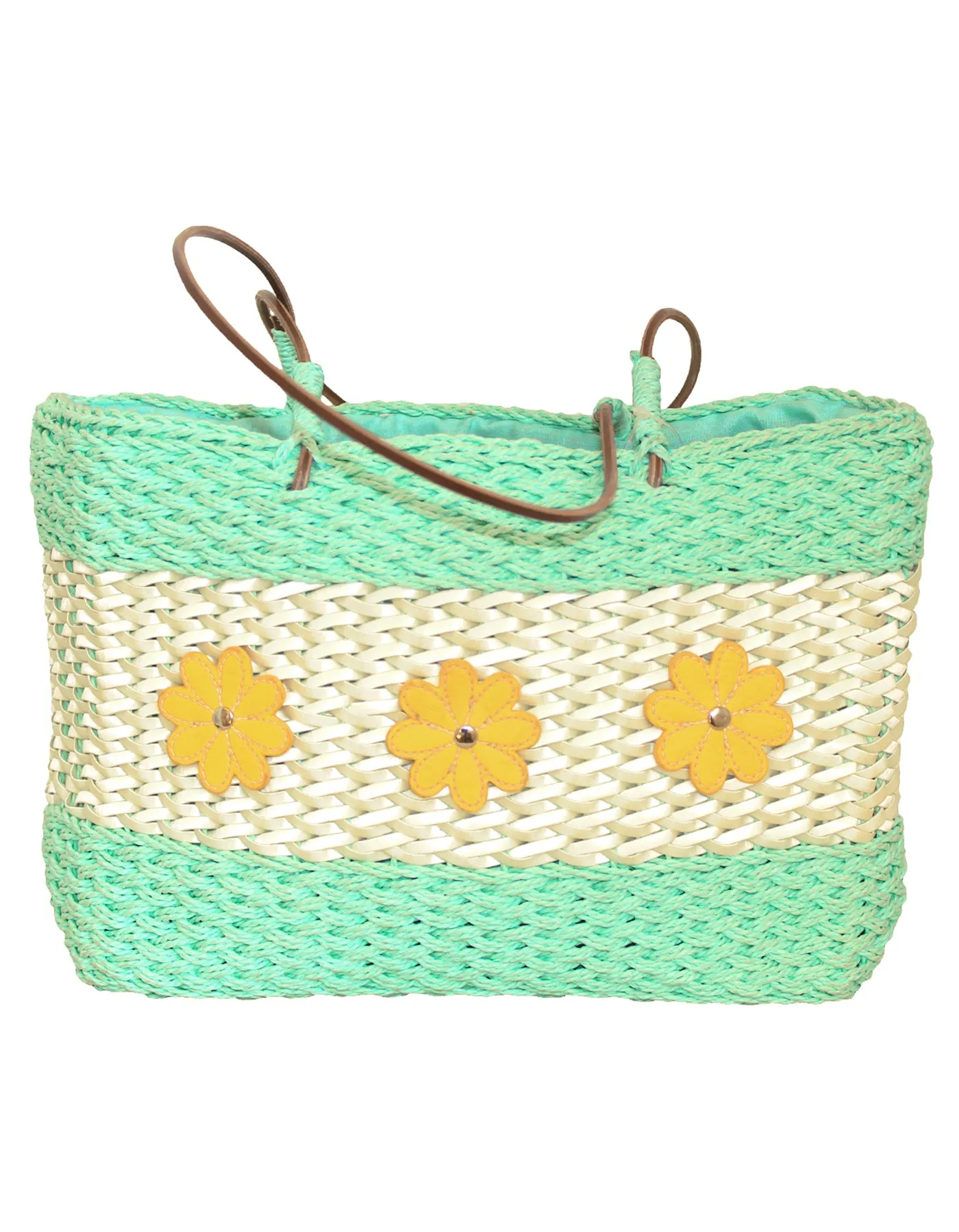 Fino SCM04313 Flower Design Straw /Beach Bag