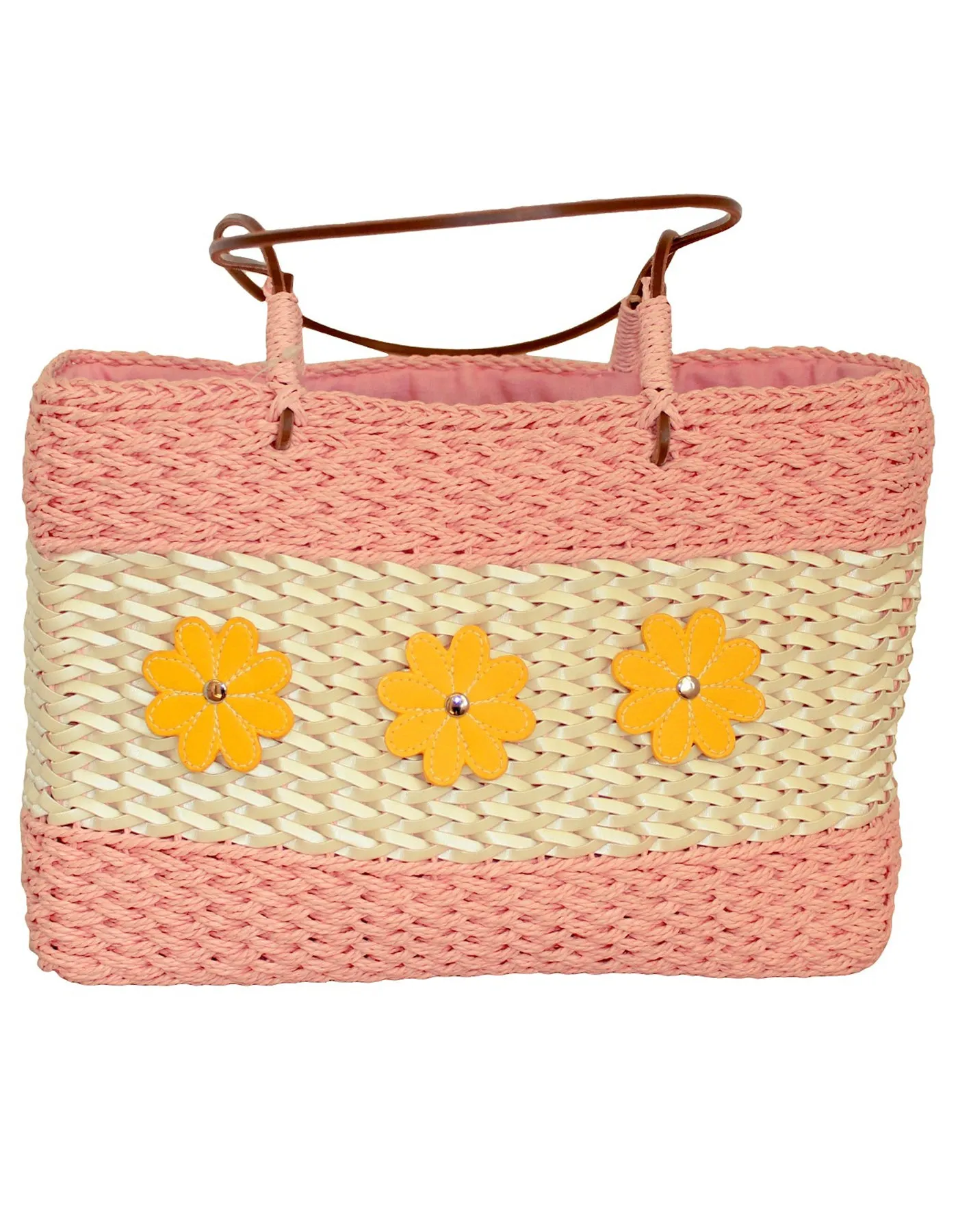 Fino SCM04313 Flower Design Straw /Beach Bag