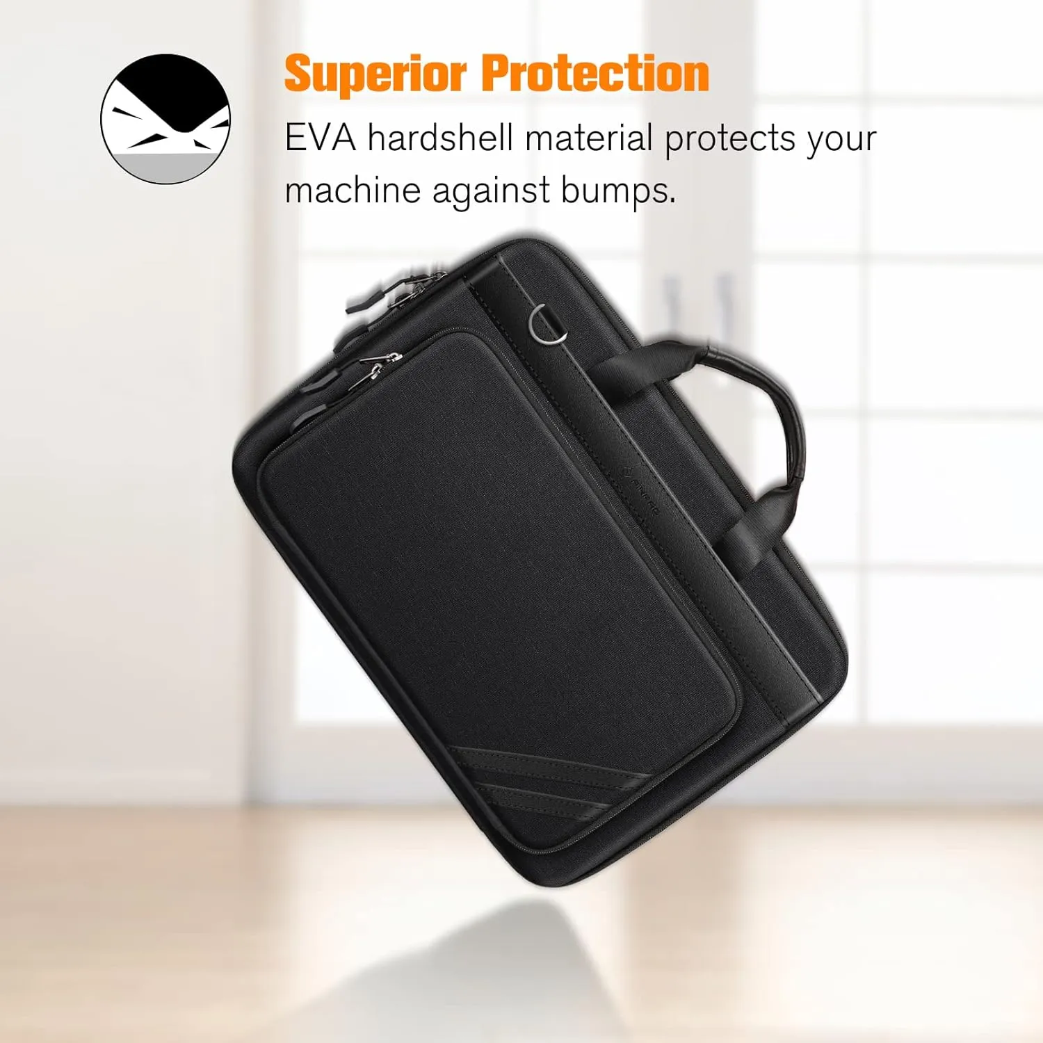 FINPAC 15.6 Inch Laptop Sleeve Case - Briefcase Shoulder Bag with Tablet Pocket and Accessory Pouch for MacBook Air 15, MacBook Pro 15 16 and Up to 15.6" Samsung Lenovo HP Acer ASUS Dell Laptop, Black