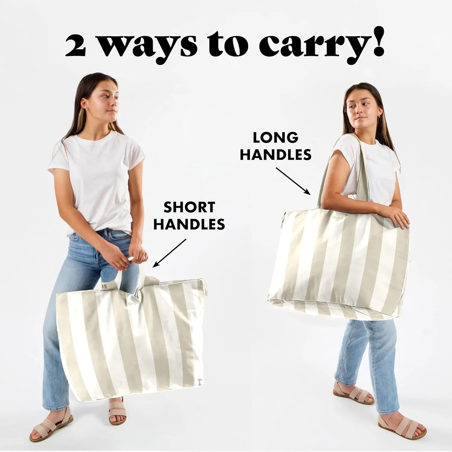 Fit & Fresh Large Beach Bag for Women - Extra Large Travel Tote With Pockets