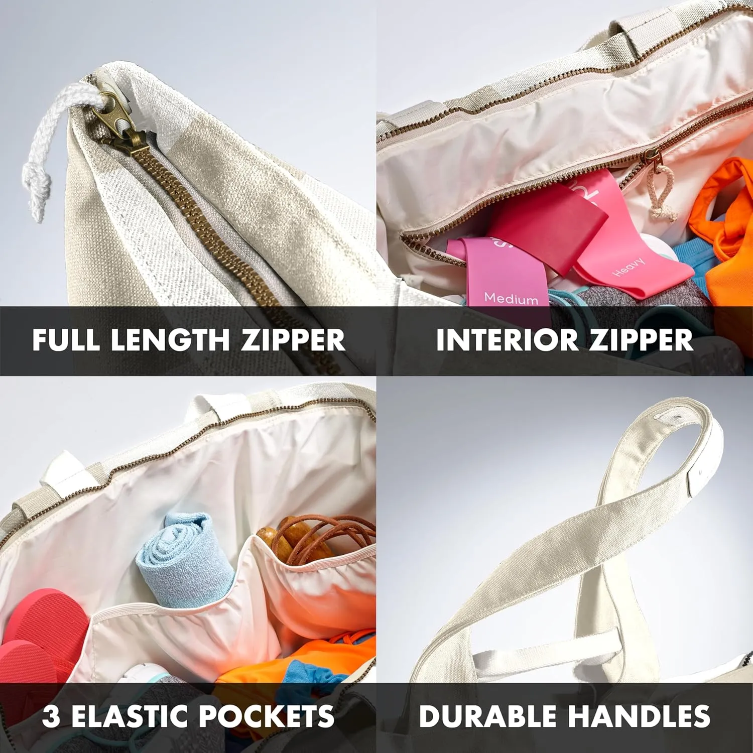 Fit & Fresh Large Beach Bag for Women - Extra Large Travel Tote With Pockets