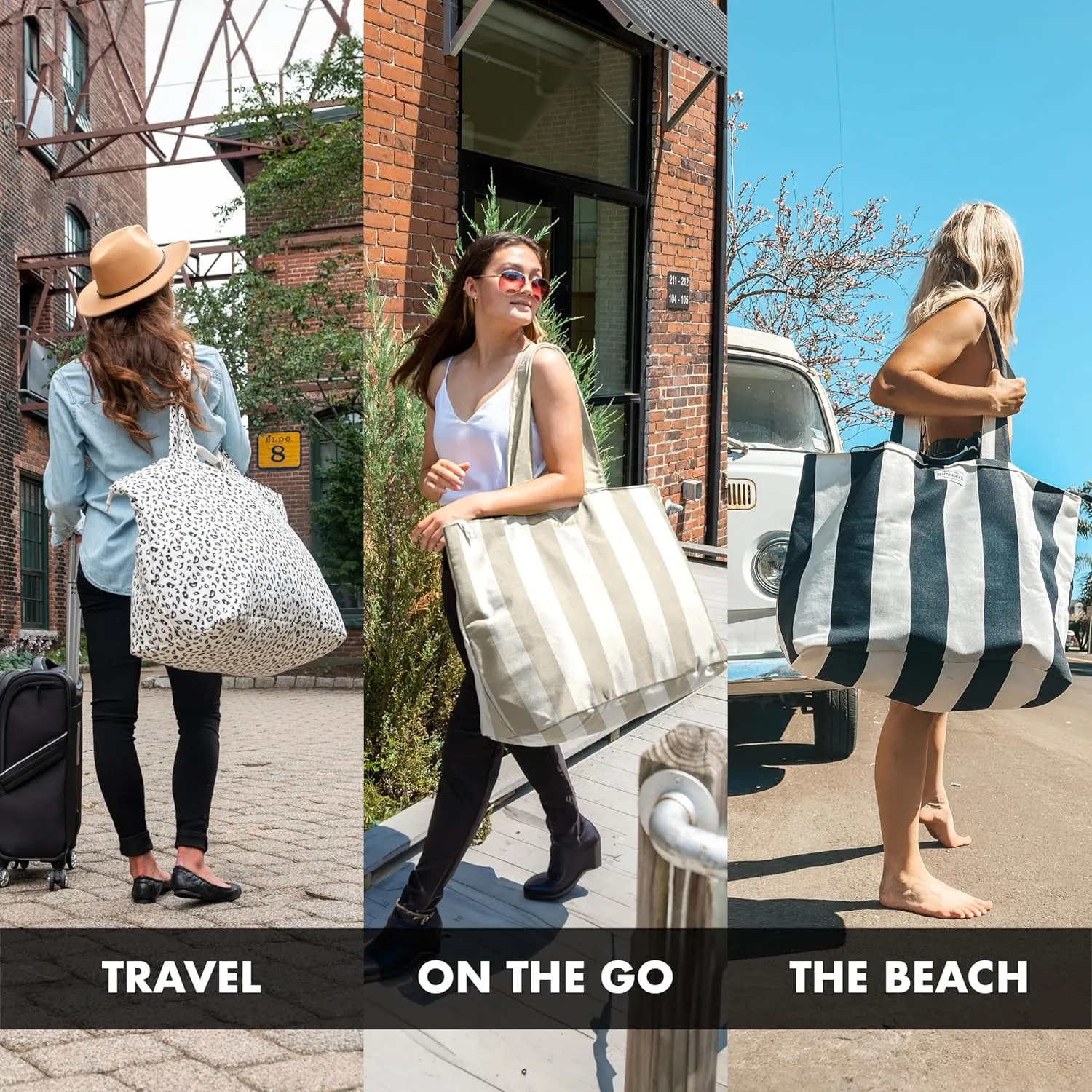 Fit & Fresh Large Beach Bag for Women - Extra Large Travel Tote With Pockets
