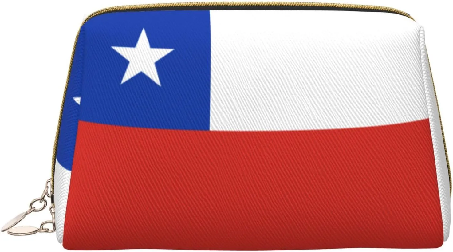 Flag Of Chilemakeup Bag Organizer,Toiletry Cosmetic Bag,Zipper Pouch Brushes Storage Case(Large)