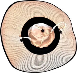 Flex Beach Sun Hat for Women Satin-Lined Rollable Removable Chin Strap UPF50 Big-Head Friendly with Travel Bag