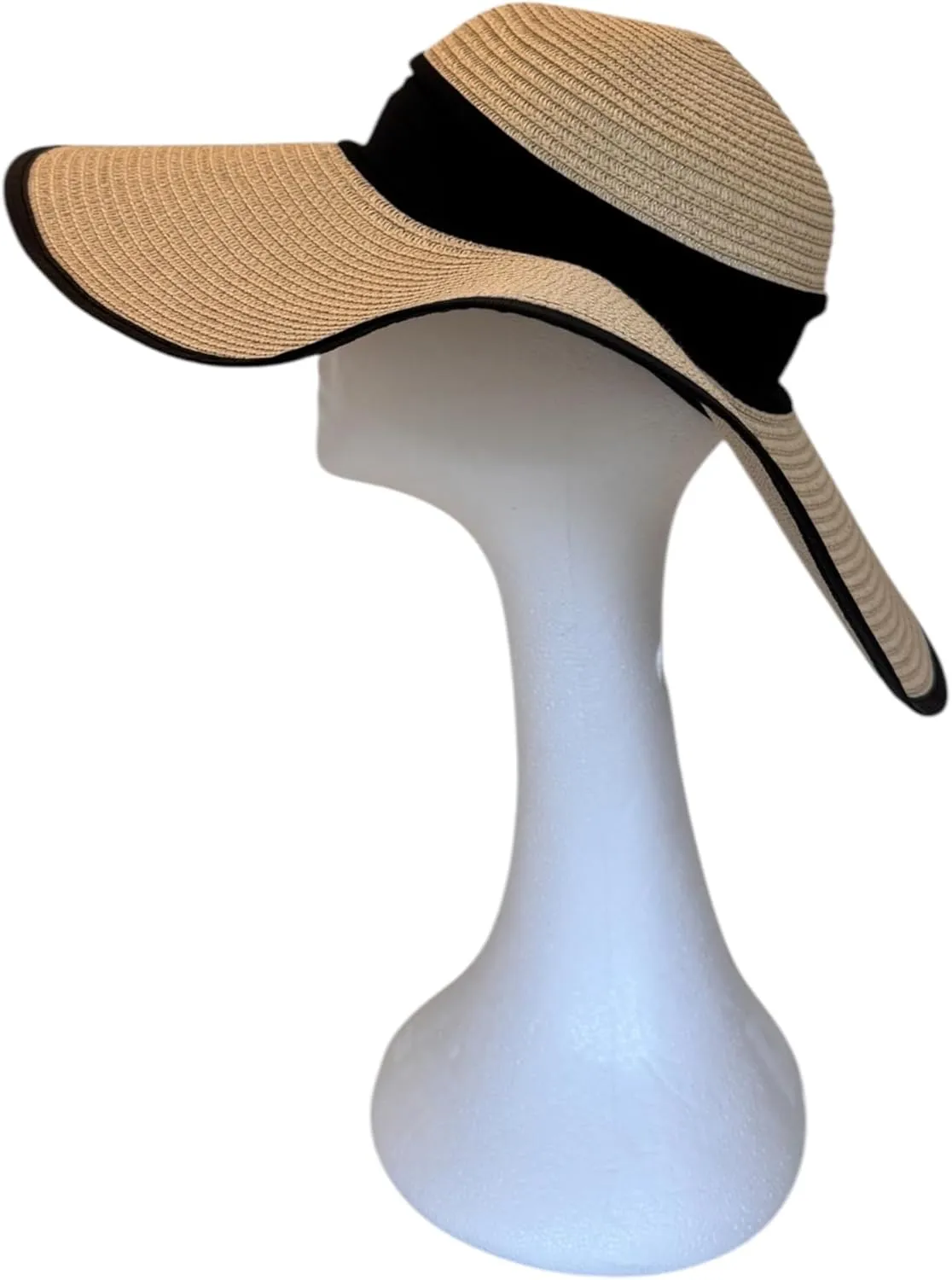 Flex Beach Sun Hat for Women Satin-Lined Rollable Removable Chin Strap UPF50 Big-Head Friendly with Travel Bag