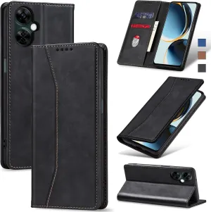 Flip Wallet Case for OnePlus Nord N30 5G,Leather Magnetic Folio Cover with Card Holder,Kickstand - TPU Shockproof Durable Protective Phone Case,Black
