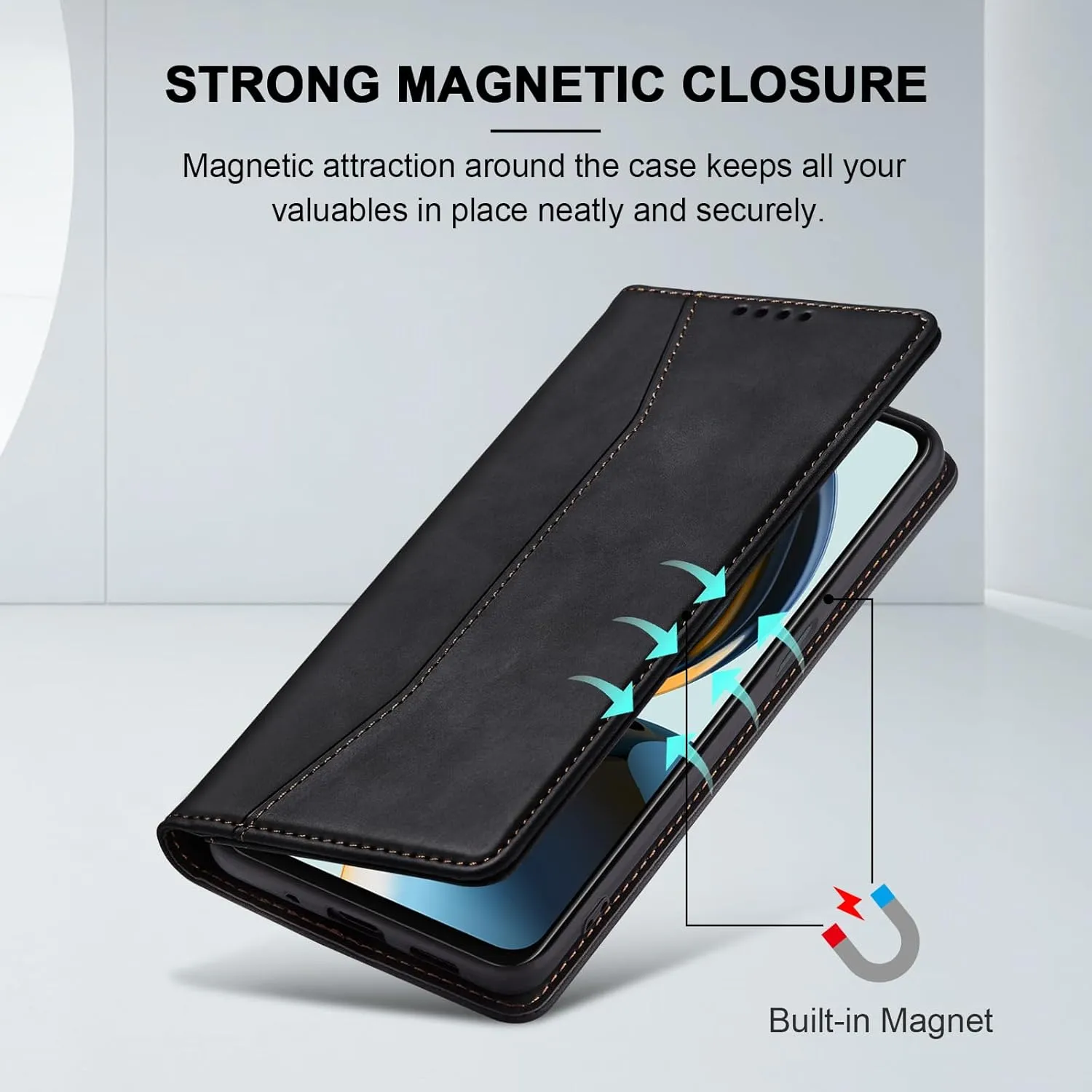 Flip Wallet Case for OnePlus Nord N30 5G,Leather Magnetic Folio Cover with Card Holder,Kickstand - TPU Shockproof Durable Protective Phone Case,Black