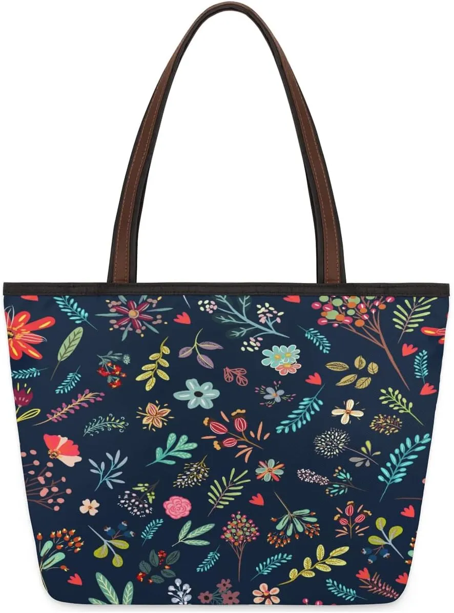 Flower Plant Leaves Herbs Tote Bag for Women Womens Handbags Tote Bags for Travel Beach Gym