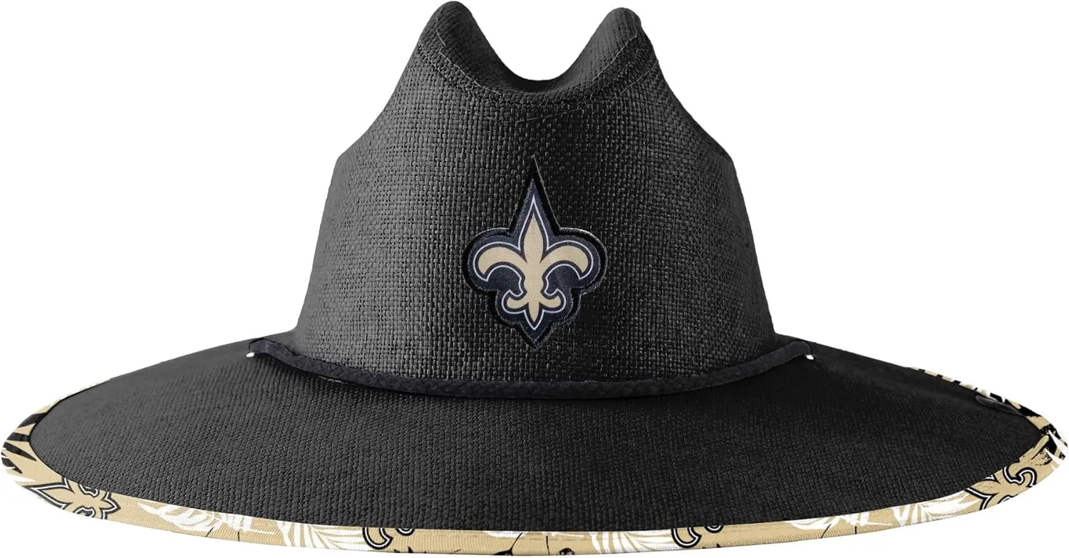FOCO Men's NFL Team Logo Floral Lifeguard Beach Straw Sun Hat