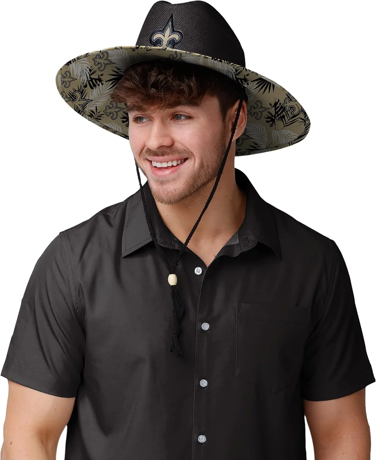 FOCO Men's NFL Team Logo Floral Lifeguard Beach Straw Sun Hat