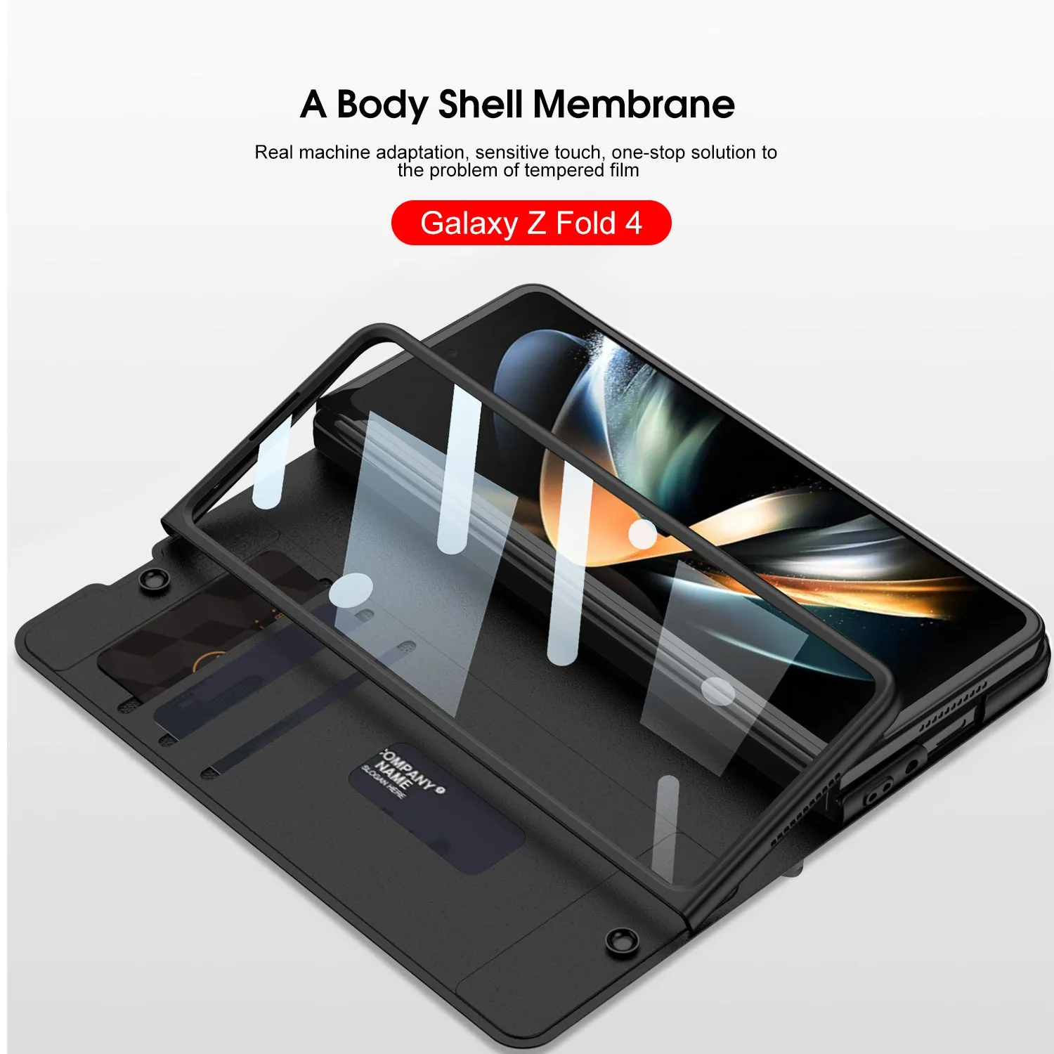 For Samsung Galaxy Z Fold 4 Card Case Leather Shockproof