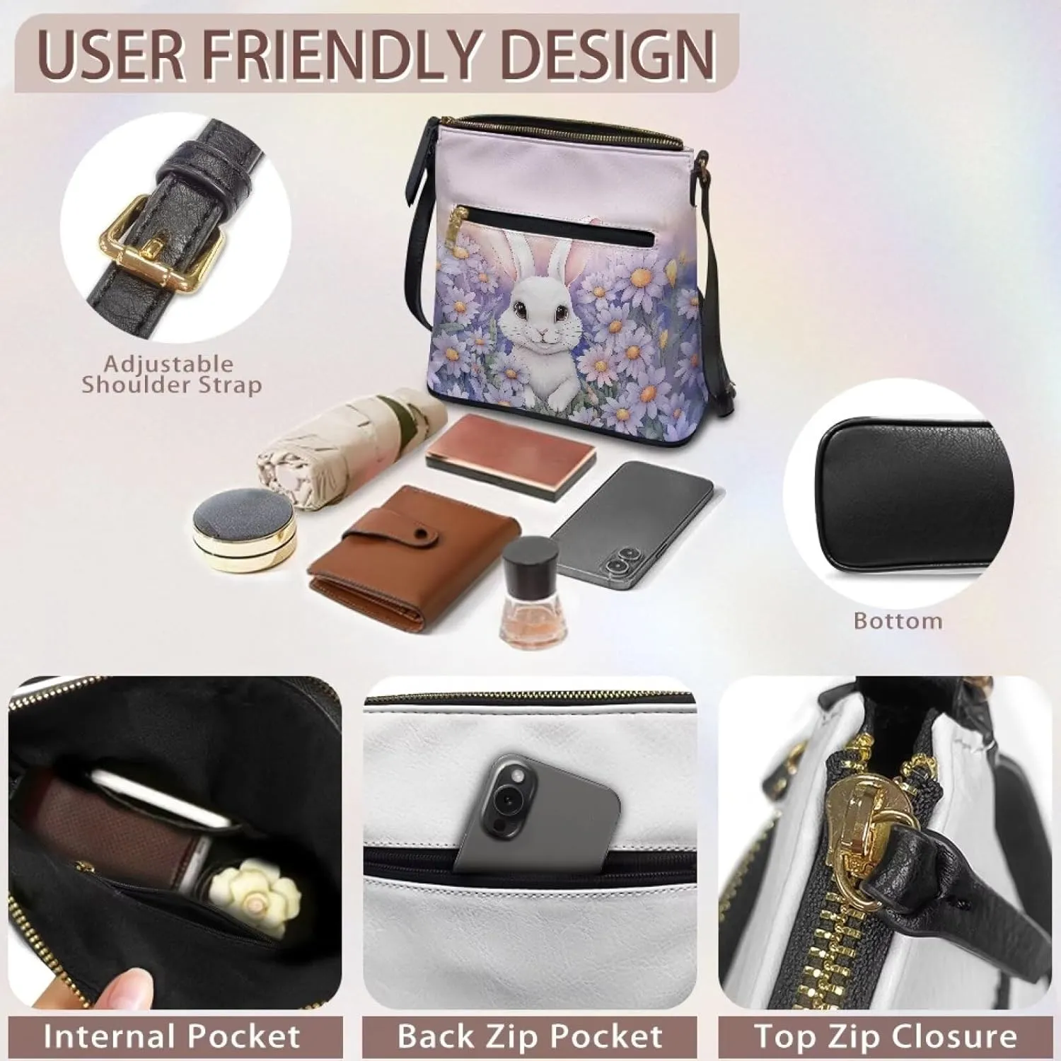 FOR U DESIGNS Travel Crossbody Bags for Women Anti Theft Trendy Shoulder Bags for School Leather Sling Bag