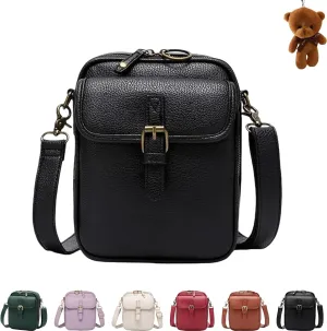 Forcipower Crossbody Bag, Zealburst Crossbody Leather Bag, Vintage Double Layer Large Capacity Cross-Body Bags