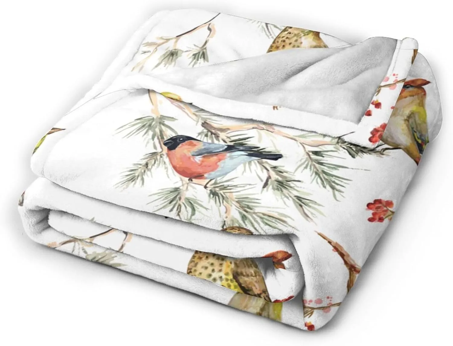 Forest Bird Spring Blanket, Soft Blankets Flannel Bed Throw Cozy Lightweight Plush Gifts for Kids Boys Girls Women Men Sofa Couch Bedroom Living Rooms Warm All Season, Home Decor, 60"x50"