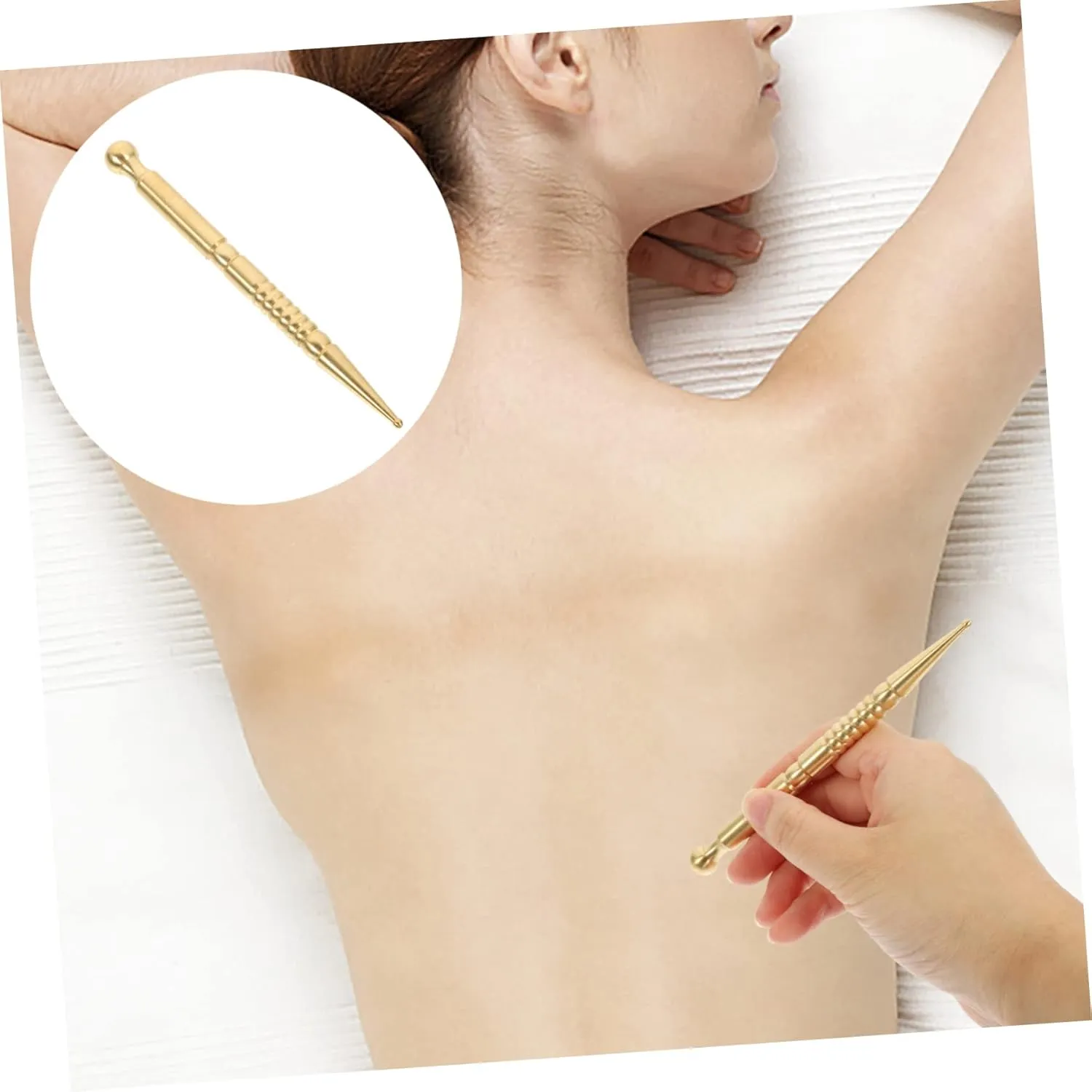 FRCOLOR Pcs Small Acupressure Pen for Pen Brass Body Portable Massage Tool for Household Use