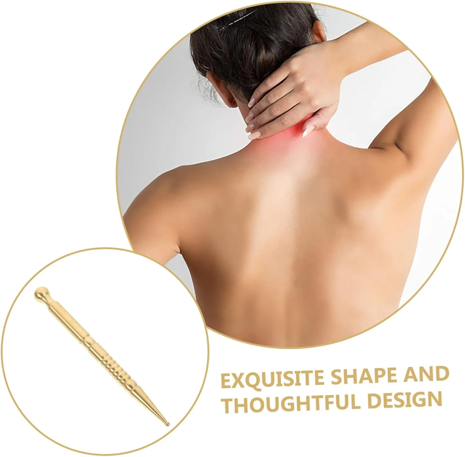 FRCOLOR Pcs Small Acupressure Pen for Pen Brass Body Portable Massage Tool for Household Use