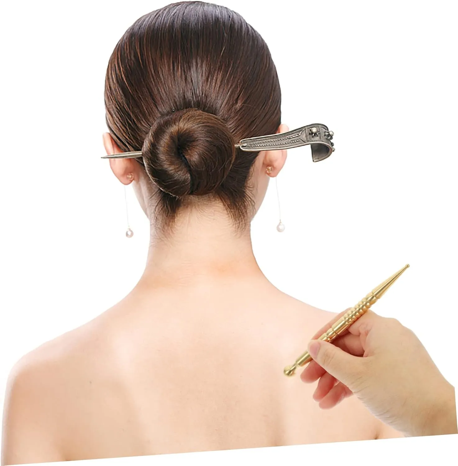FRCOLOR Pcs Small Acupressure Pen for Pen Brass Body Portable Massage Tool for Household Use