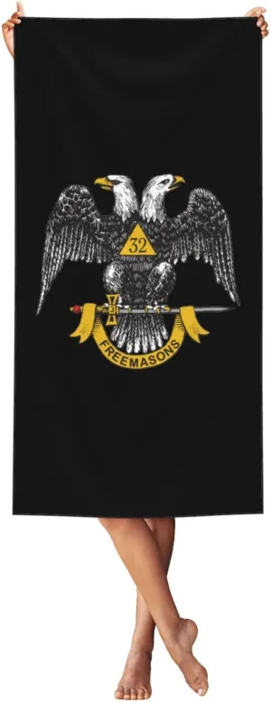 Freemasonry and Scottish Rite Beach Towel 55x27.5 Inches - Ultra Soft Quick Dry Sand Towel, Lightweight Large Bath Towel for Pool, Summer, Travel