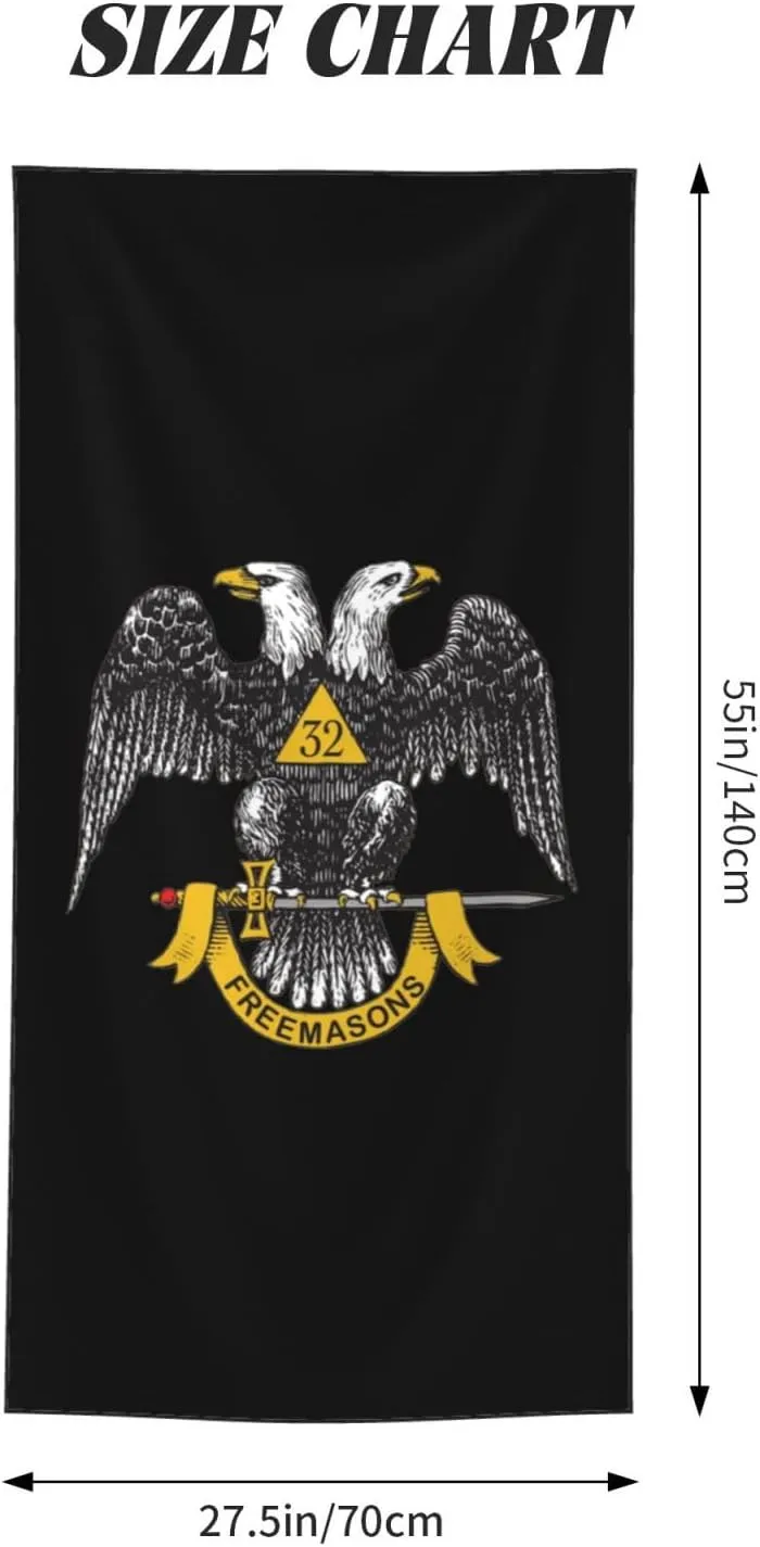 Freemasonry and Scottish Rite Beach Towel 55x27.5 Inches - Ultra Soft Quick Dry Sand Towel, Lightweight Large Bath Towel for Pool, Summer, Travel