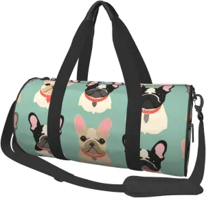 french bulldog Printed Travel Bag,Round Personal Item Storage bag,Foldie Duffel Bag for Traveling Vacation,Fitness,Sports